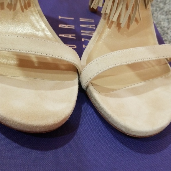 Stuart Weitzman Love Fringe Buff Suede Sandals - Picture 3 of 8
